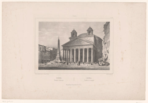 View of the Pantheon in Rome, Isodore-Laurent Deroy, 1838 - 1841 Canvas Print