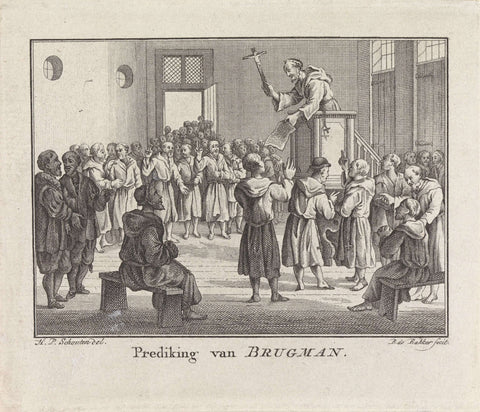 Preaching of folk preacher Johannes Brugman, Barent de Bakker, 1782 Canvas Print