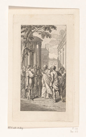 Socrates teaches on the street, Daniel Nikolaus Chodowiecki, 1776 Canvas Print