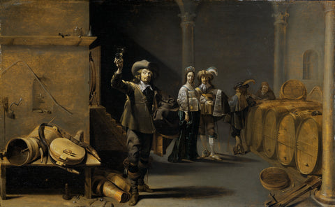 The Wine Connoisseurs, Jacob Duck, c. 1640 - c. 1642 Canvas Print