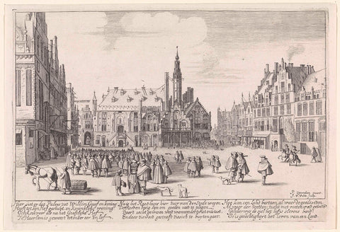 View of the Grote Markt with the town hall in Haarlem, Jan van de Velde (II), 1628 Canvas Print