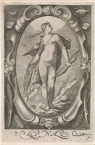 Maan (Diana), Jacob Matham, 1717 - 1732 Canvas Print