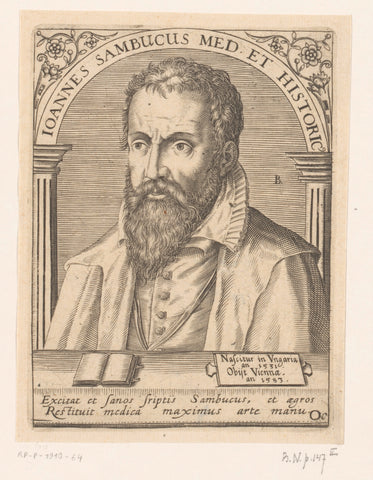 Portrait of János Zsámboky, Robert Boissard, 1597 - 1599 Canvas Print