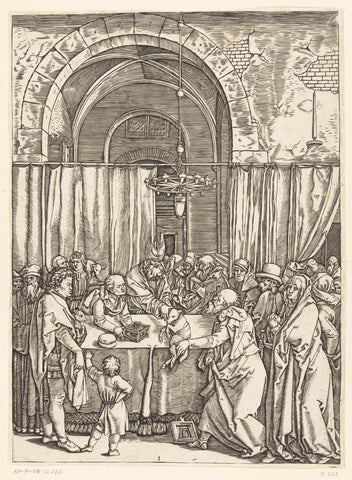 Joachim's sacrifice is refused, Marcantonio Raimondi, 1510 - 1515 Canvas Print