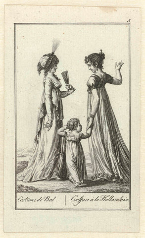 Almanakprentje uit ca. 1799, kopie naar Journal des Dames et des Modes: Costume de Bal / Coeffure à la Hollandaise, anonymous, c. 1799 Canvas Print