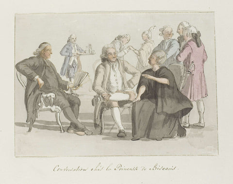 Members of the tour group in conversation with the princess of Biscaris, Louis Ducros, 1778 Canvas Print