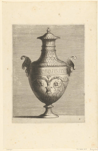 Urn with long neck and lid, Françoise Bouzonnet, 1657 Canvas Print