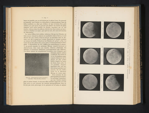 Six stages of a partial lunar eclipse, E. Touchet, c. 1898 Canvas Print