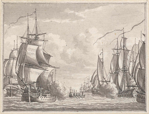 Encounter between Fielding and Van Bylandt, 1779, Simon Fokke, 1788 - 1790 Canvas Print