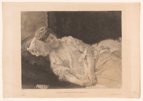 Portrait of Marie-Clotilde-Elisabeth Louise de Riquet, Charles-René Dunod, 1894 Canvas Print
