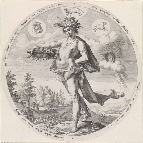 Spring (Ver), Jacob Matham, 1589 Canvas Print