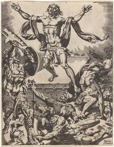 Resurrection of Christ, Dirck Volckertsz. Coornhert (attributed to), 1548 Canvas Print