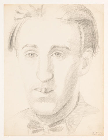 Self-portrait and face with bow, May 1942, Cor van Teeseling, 1942 Canvas Print