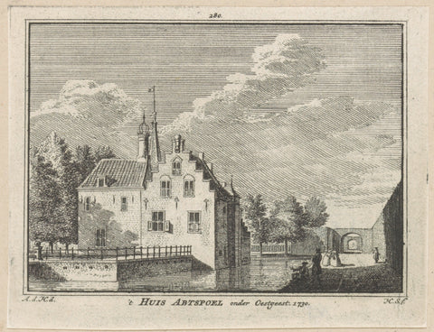 View of Abtspoel Castle in Oegstgeest, 1730, Hendrik Spilman, 1750 - 1792 Canvas Print