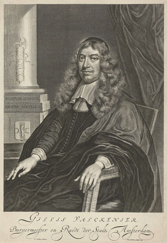 Portrait of Gillis Valckenier, Theodor Matham, 1674 Canvas Print