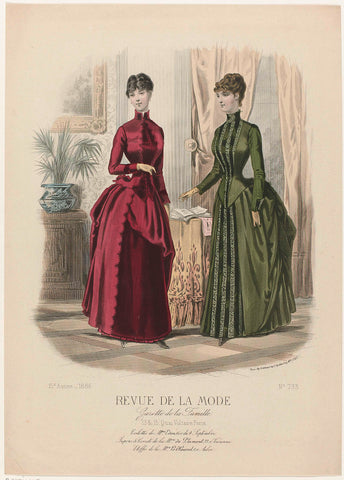 Revue de la Mode, Gazette de la Famille, Sunday, January 17, 1886, 15th Year, No. 733: Toilets of Mrs. Edon (...), A. Chaillot, 1886 Canvas Print