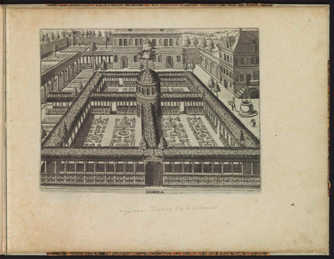 Garden with four parterres surrounded by corridors of railings, anonymous, 1615 Canvas Print
