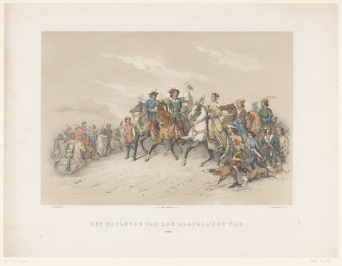 Utrecht masquerade of 1851: Hofleven in 1296, Antonie Johannes Groeneveldt, 1851 Canvas Print