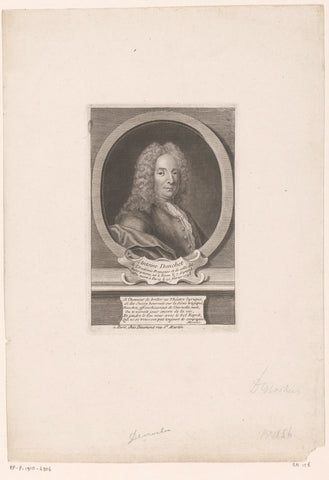 Portret van Antoine Danchet, Etienne Desrochers (attributed to), c. 1726 Canvas Print