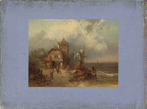 Landscape by the sea after a painting, anonymous, 1850 - 1876 Canvas Print