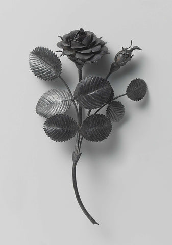 Rose branch made of iron from the gunboat of Jan van Speijk, anonymous, after 1831 - after 1832 Canvas Print