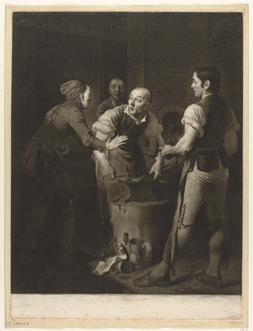 Four Men in a Forge, Richard Houston, 1770 Canvas Print