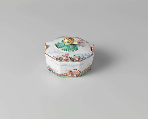 Two butter dishes, De Drie Posteleyne Astonne (attributed to), c. 1740 - c. 1765 Canvas Print