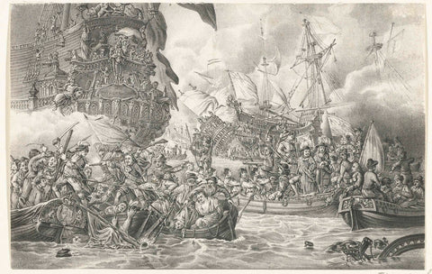 The Journey to Chatham and the Conquest of the Royal Charles, 1667, anonymous, 1800 - 1899 Canvas Print