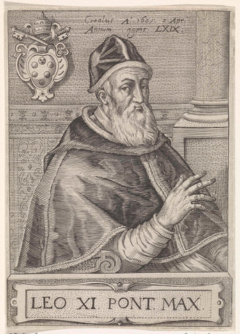 Portrait of Pope Leo XI, anonymous, 1605 Canvas Print