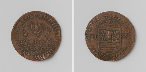 Fear of the coming oppression, medal struck by the States of Zeeland, anonymous, 1566 Canvas Print