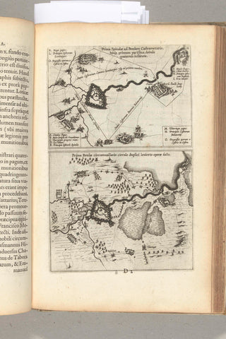 Sheet with two maps of the siege of Breda, 1624-1625, anonymous, 1625 - 1626 Canvas Print