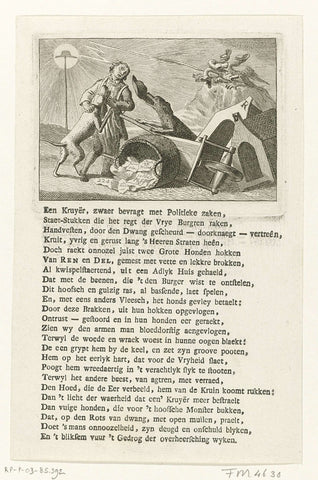 Cartoon on the lawsuit filed against the patriotic weekly De Politieke Kruier, 1785, anonymous, 1785 Canvas Print