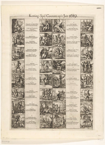 Cartoon on the fortunes of the Catholics in the year 1689, anonymous, 1689 - 1690 Canvas Print