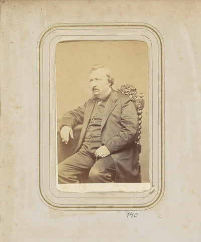 Portrait of a cigar-smoking man with sideburns, Albert Greiner, 1862 - c. 1889 Canvas Print