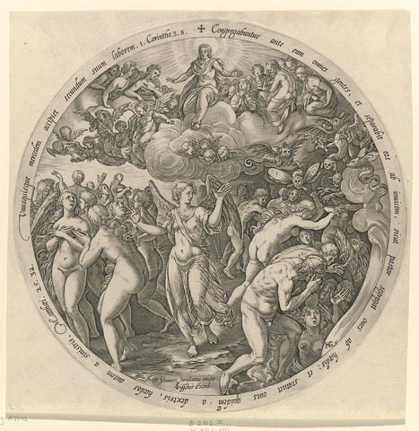 The blessed are separated from the cursed, Hendrick Goltzius, 1596 - 1652 Canvas Print