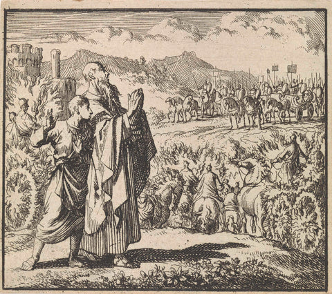 Elisa's performance in the war against Aram, Jan Luyken, 1698 Canvas Print