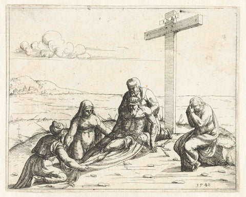 Bewening van Christus, Augustin Hirschvogel, 1548 Canvas Print