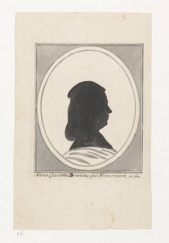 Silhouetportret van Maria Charlotta Brandes, Jan Brandes, 1797 - 1799 Canvas Print