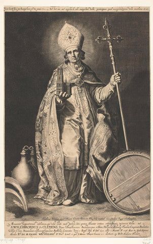 Saint Willibrordus, Cornelis Bloemaert (II), in or after 1630 Canvas Print