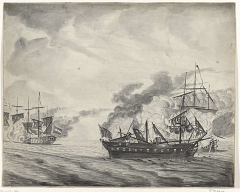 Battle of Cadiz, 1781, Beekman, 1789 Canvas Print