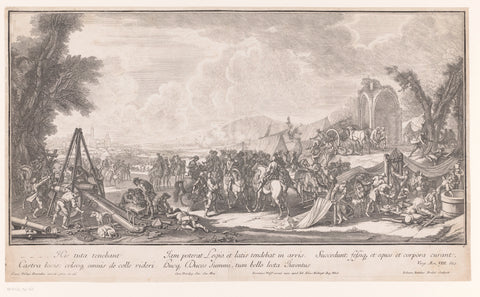 Battle of Gaugamela, Johann Balthasar Probst, 1708 - 1750 Canvas Print