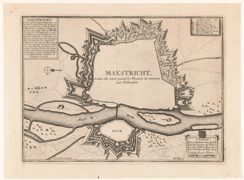 Map of Maastricht, 1678, Harmanus van Loon, 1693 Canvas Print