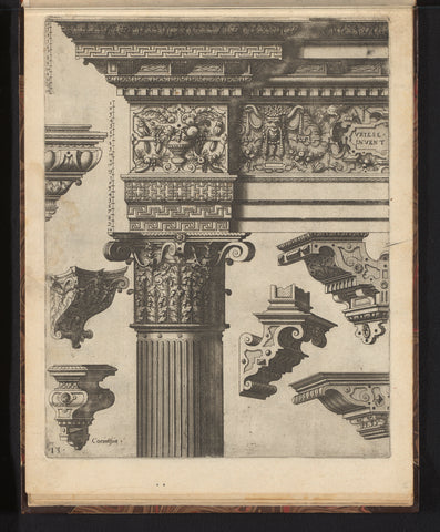 Corinthian main frame and six consoles, Johannes or Lucas van Doetechum, 1565 Canvas Print