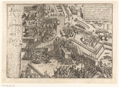 Siege of Ostend: storming of the fortress on 7 January 1602, anonymous, 1615 Canvas Print