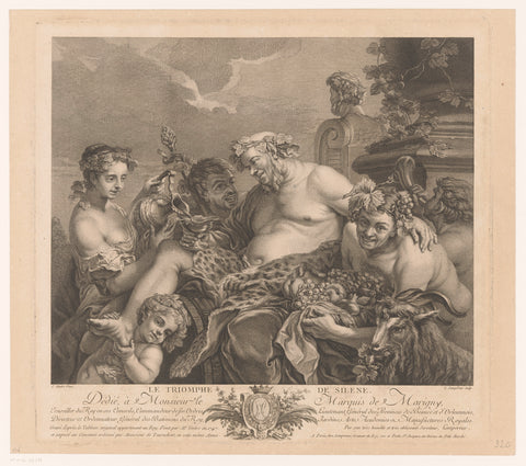 Triumph of Silenus, Louis Simon Lempereur, c. 1763 - c. 1767 Canvas Print