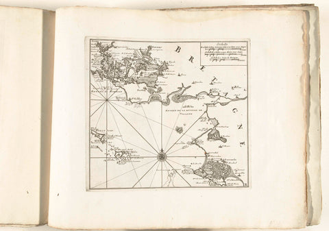 Map of the south coast of Brittany near Vannes, ca. 1702, anonymous, 1702 - 1703 Canvas Print