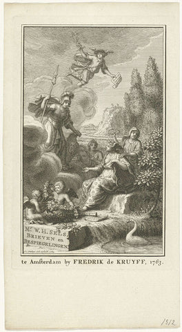 Poetry receives Minerva, Jan Caspar Philips, 1763 Canvas Print