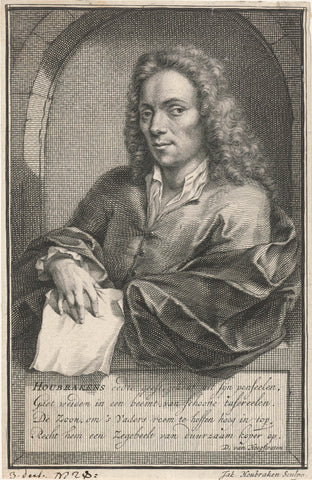 Portrait of Arnold Houbraken, Jacob Houbraken, 1718 Canvas Print