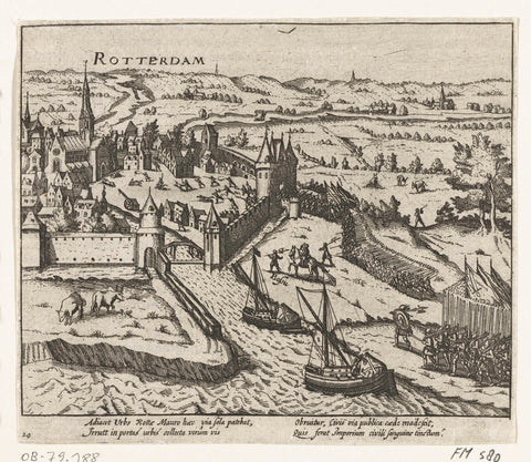 Bossu invades Rotterdam, 1572, anonymous, 1613 - 1615 Canvas Print