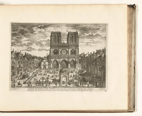 View of Notre-Dame cathedral in Paris, 1726, anonymous, 1726 Canvas Print